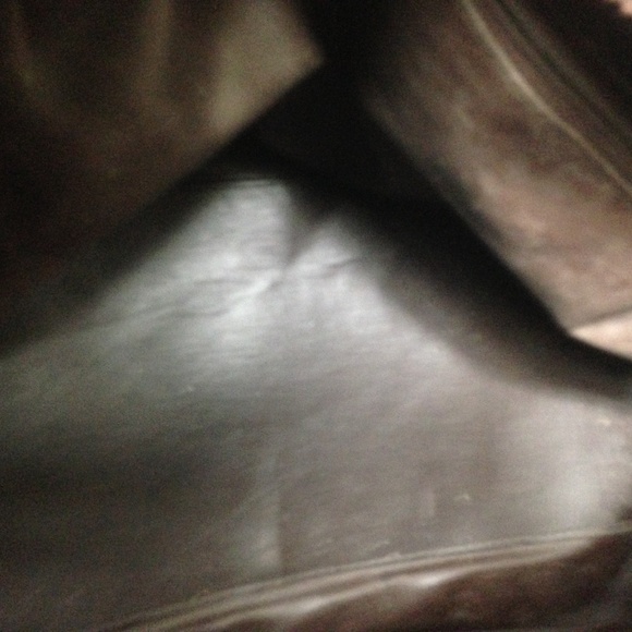 (SOLD) Vintage, Celine Brown Suede Boston Style Handbag - Picture 7 of 8